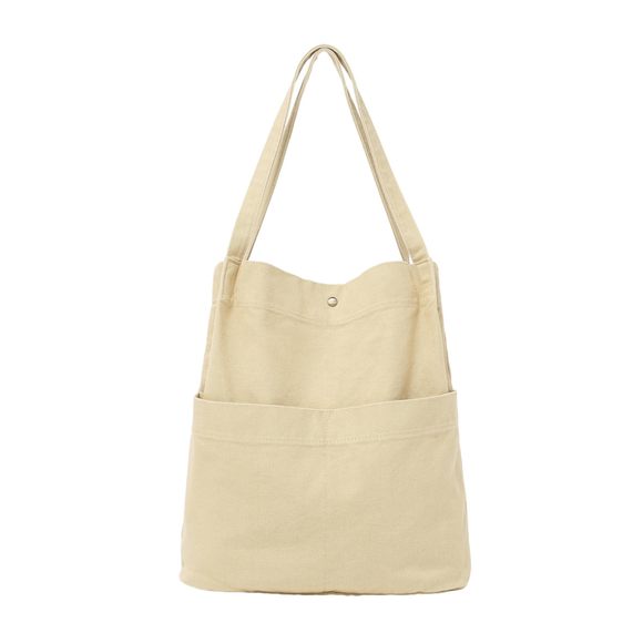 Canvas Tote Handbag Shoulder Bucket Hobo Bag Purses Men Khaki :< - Picture 1 of 9